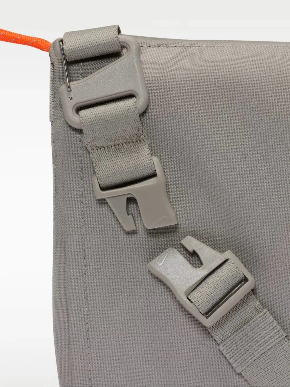 Grey Crossbody Organizer Bag with Orange Accents